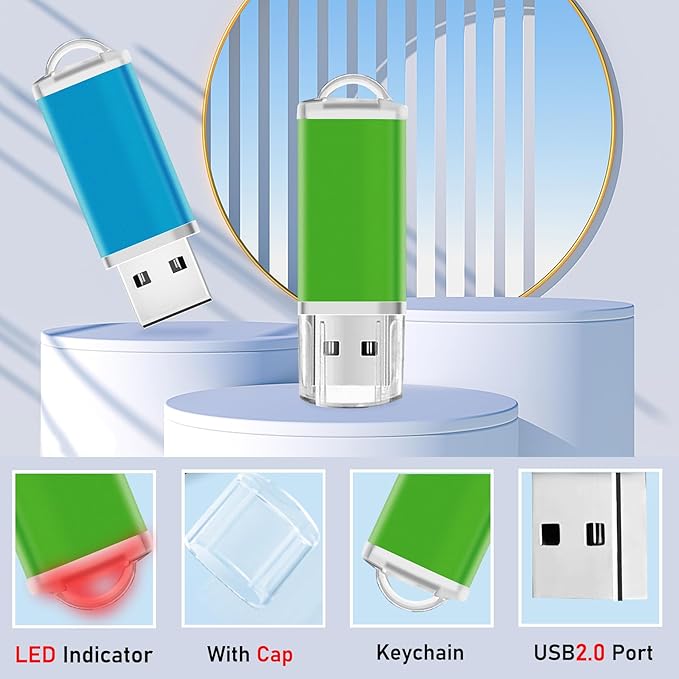 4GB USB Flash Drive 50 Pack Nicepicten Bulk USB 2.0 Thumb Drives Pack, USB Drives Bulk Memory Stick Jump Drive Multipack - 4GB Colorful