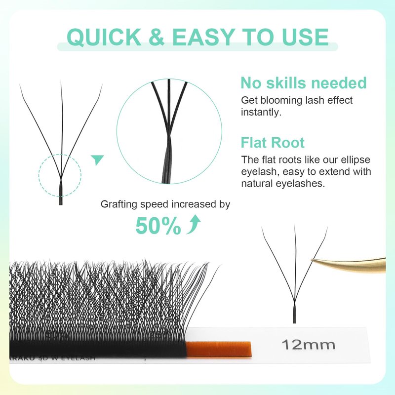 NAGARAKU W Eyelash Extensions High Capacity 54 Rows 3D Volume Premade Fan 0.07mm D Curl 7-15mm Mix Matte Black Easy Fanning yy Eye Lashes Handwoven W Shaped Wispy Cluster Professional Lash Supplies