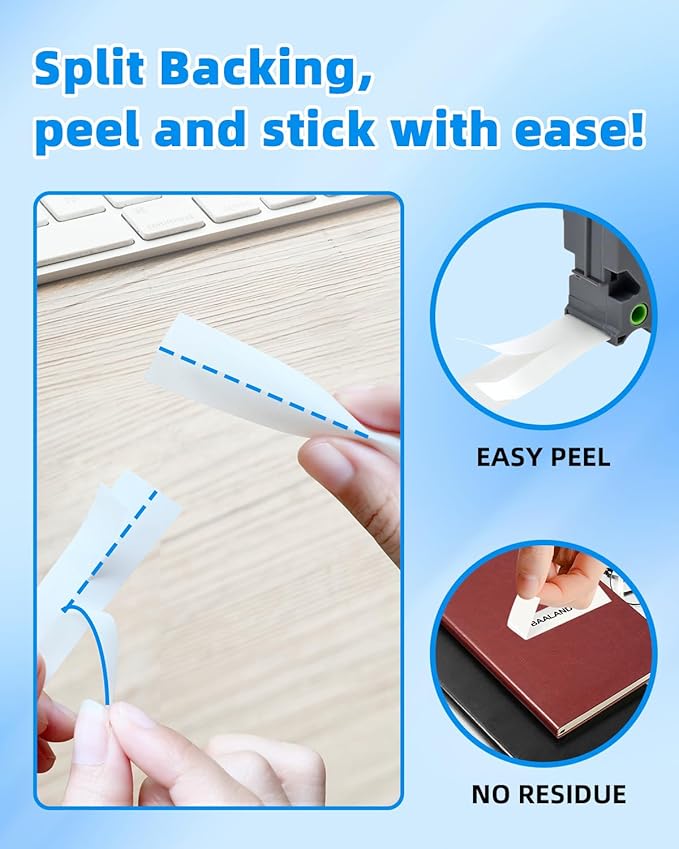BAALAND Label Maker Tape 12mm 0.47" Laminated White Replacement for Brother P Touch Label Tape TZe-231 TZe231 TZe TZ Tape, Compatible for Brother PT- D210 D220 D200 H100 D400 1280 D600 D610BT, 30-Pack