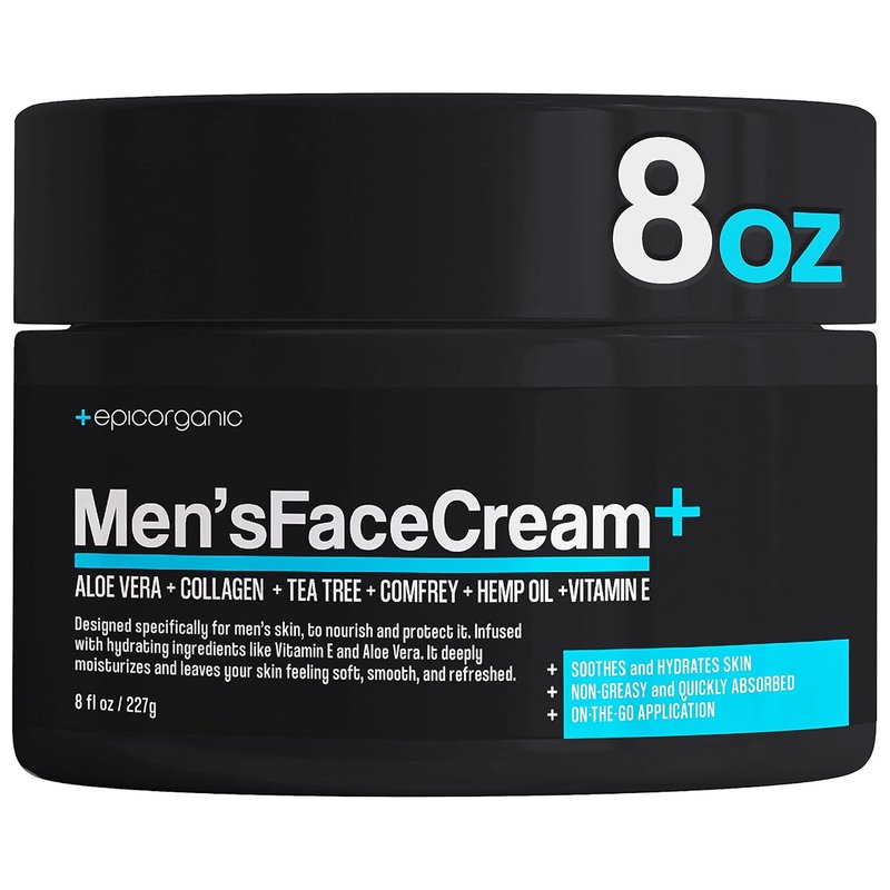 Men's Face Cream - Anti-Aging Hydrating Moisturizer with Hyaluronic Acid, Collagen & Vitamin E | 8oz