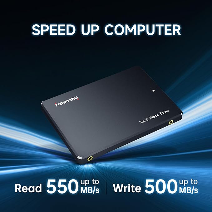 fanxiang S101 500GB SSD SATA III 6Gb/s 2.5" Internal Solid State Drive, Read Speed up to 500MB/sec, Compatible with Laptop and PC Desktops(Black)