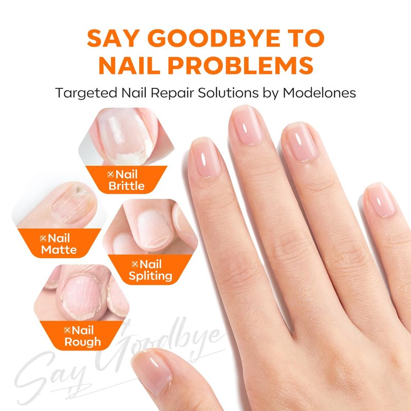 modelones Nail Strengthener and Growth Nail Repair for Damaged Nails Hardener Extra Strong and Growth Repair Mode Gifts