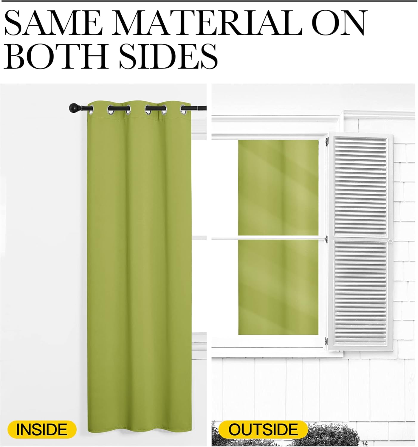 NICETOWN Blackout Curtains - Fresh Green Thermal Insulated Drapes | 96 Inches Long, 2 Panels, 55 Inches Wide