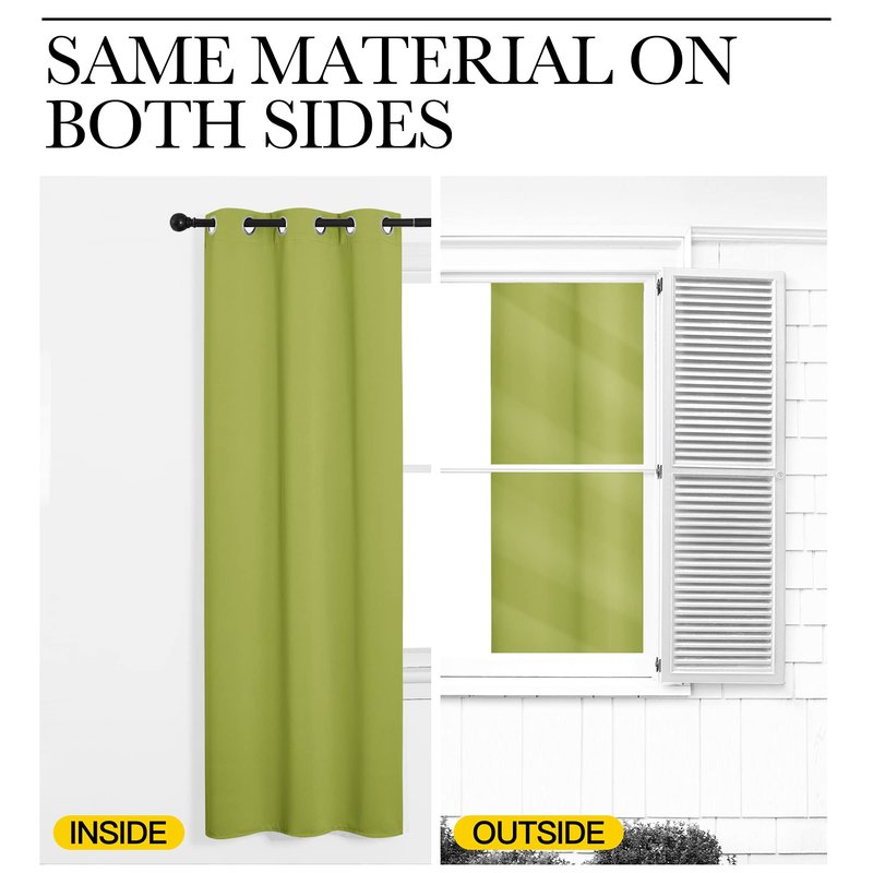 NICETOWN Fresh Green Blackout Curtains 96 inches Length for Living Room, 2 Panels, 55" Wide, Thermal Insulated Long Drapes for Large Window