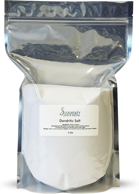 DENDRITIC Salt 5 lbs - Premium Bath Scrub & Exfoliant for Relaxation | Fine Grain, Pack of 2