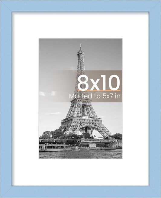 Upsimples 8x10 Picture Frame - Versatile Display for 5x7 or 8x10 Photos | Blue, 1 Pack