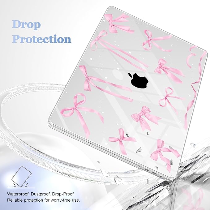 Lepeoac for MacBook Pro 16 inch Case 2019 2020 Release Model A2141, Plastic Hard Shell Cover with Keyboard Cover & Screen Protector for MacBook Pro 16 inch with Touch Bar & Touch ID, Bowknot