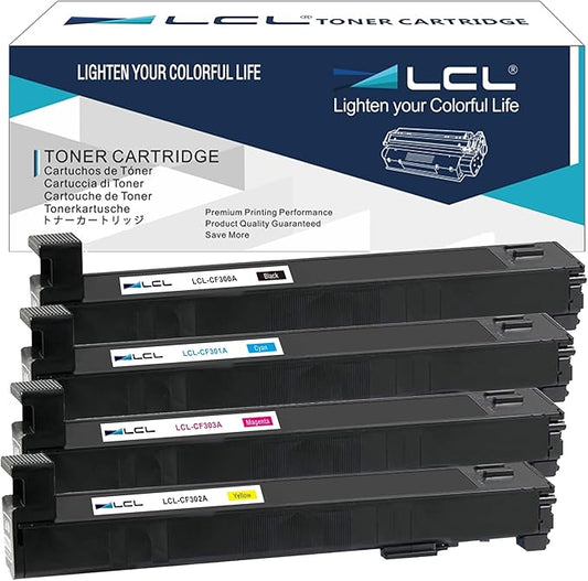 M880 827A Toner Cartridge Set Replacement for HP 827A CF300A CF301A CF302A CF303A Toner Cartridge Compatible with Flow MFP M880z M880z+ M880z+NFC Managed Flow M880zm (4-Pack KCMY)