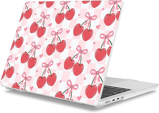 Mektron Case for 2026 M5 MacBook Pro 16 inch A3429 A3428 M4 A3403 A3186 M3 A2991 M2 A2780 M1 A2485 (2021-2025) Pro/Max with Liquid Retina XDR, Hard Shell Plastic Laptop Cover, Cherries Bows C353