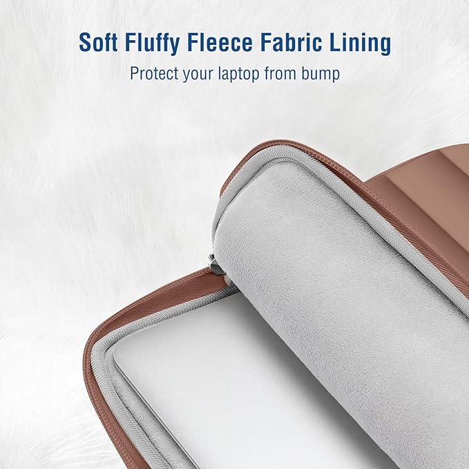 MOSISO Laptop Case 13.3 inch,13-13.3 inch Puffy Laptop Sleeve Compatible with MacBook Neo/Air 13.6 M5 M4 M3 M2 M1/Pro 13/14,HP Dell ASUS Lenovo,Polyester Horizontal Bag with Small Case, Mocha