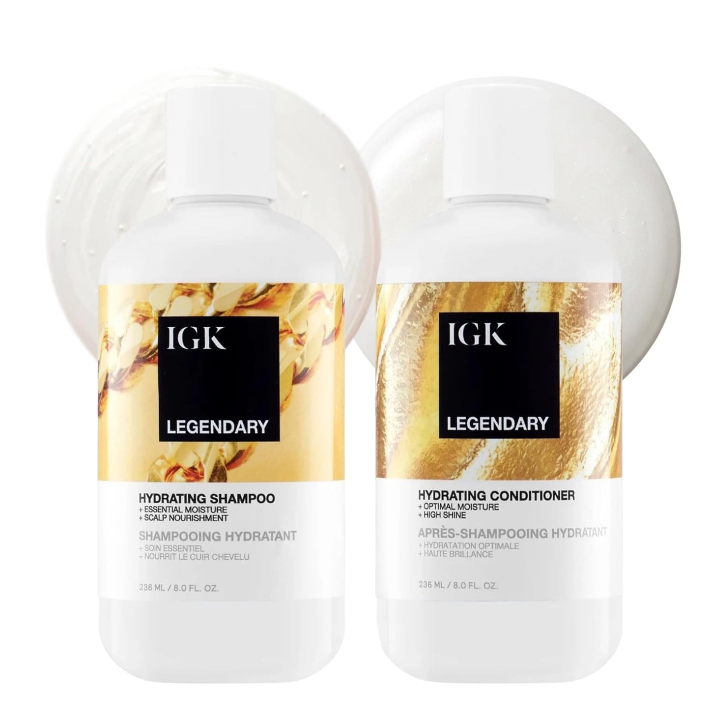 IGK LEGENDARY Dream Hair Shampoo & Conditioner Set | Hydrating Haircare Duo for Soft Shiny Healthy Looking Hair | Lightweight Feel with Bounce and Body | 8 oz (Pack of 2)