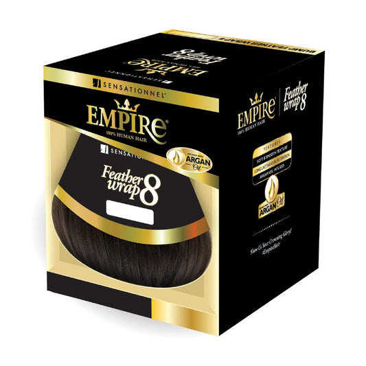 Sensationnel Empire bump weaving hairextension - feather wrap 8 inch human hair short bun weave styling (30 LIGHTAUBURN)