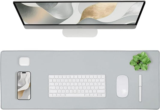 ALOANES Waterproof Mouse Pad with Durable Stitched Edge, Gaming Keyboard, Non-Slip Rubber Base Mouse Mat, Extended Desk pad for Gamer, Office& Home, Gray Mousepad 2XL(31.5"x 15.7" x0.12")