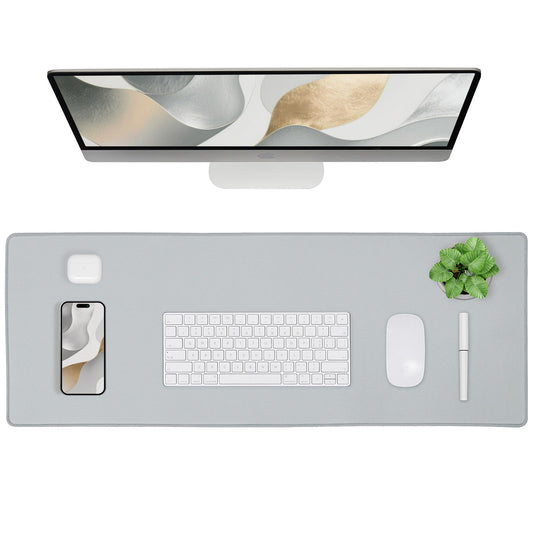 ALOANES Waterproof Mouse Pad with Durable Stitched Edge, Gaming Keyboard, Non-Slip Rubber Base Mouse Mat, Extended Desk pad for Gamer, Office& Home, Gray Mousepad XL(31.50"x11.81"x0.12")