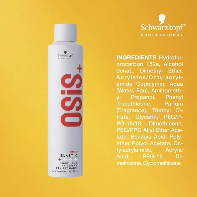 OSiS+ Elastic Light Hold Hairspray, 9 oz (2 Pack) | Heat Protection and Shine | All Hair Types