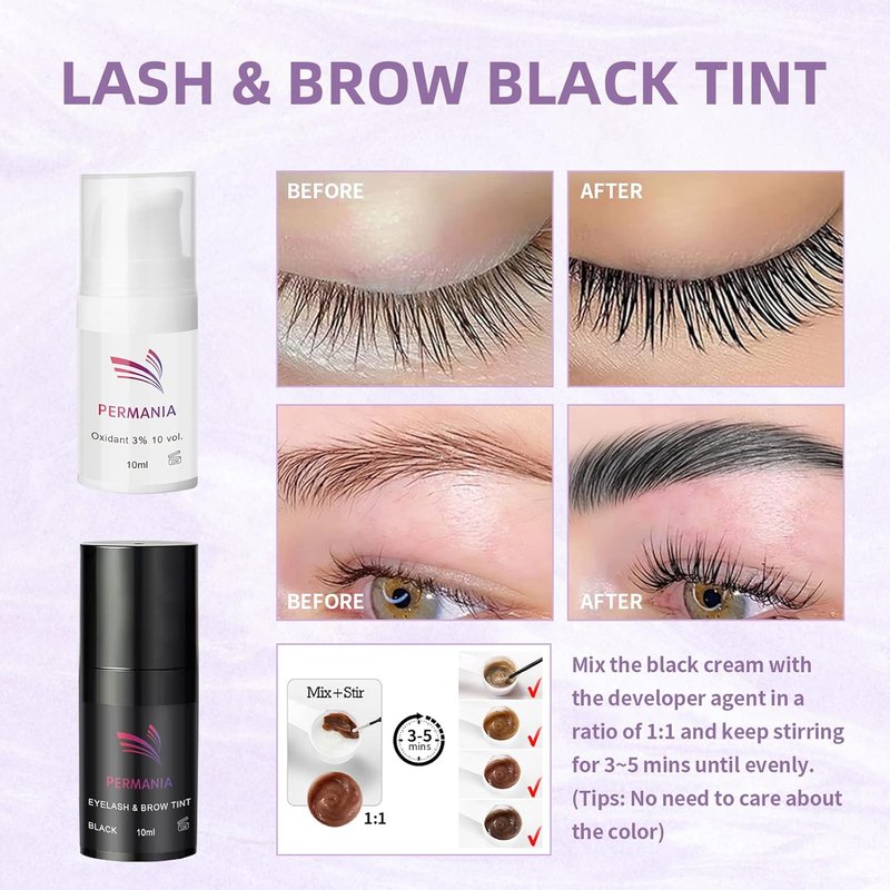 Lash Perm Kit for Eyelash Lift & Brow Lamination - 4-in-1 Fast Curling & Coloring Solution