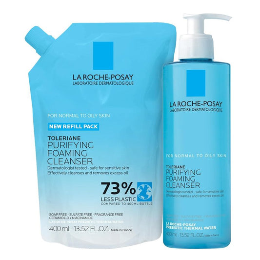 La Roche-Posay Toleriane Foaming Facial Cleanser - Oil-Free Face Wash with Niacinamide & Ceramides for Sensitive Skin | Gentle Pore Cleanser