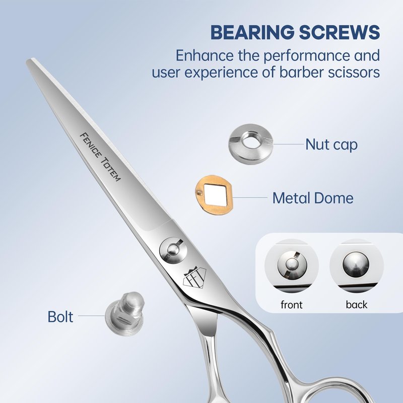 Fenice Totem CNC Hair Scissors, Smooth Mirror Blades, Professional Cutting with Long Lasting Sharpness (Straight)
