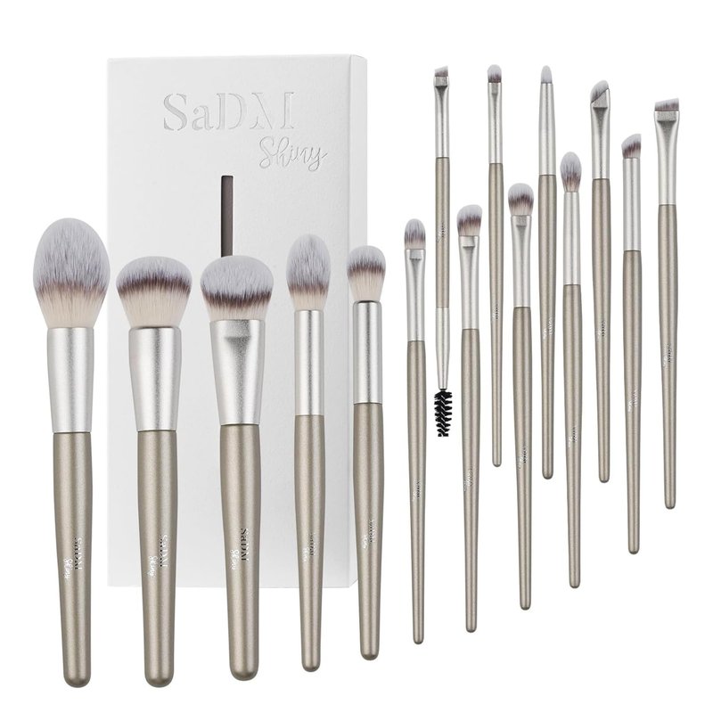 15 Pcs Makeup Brushes Set Vegan Foundation Concealers Blush Eyeshadow Eyeliner Powder Highlighter Blending Face Brush Set