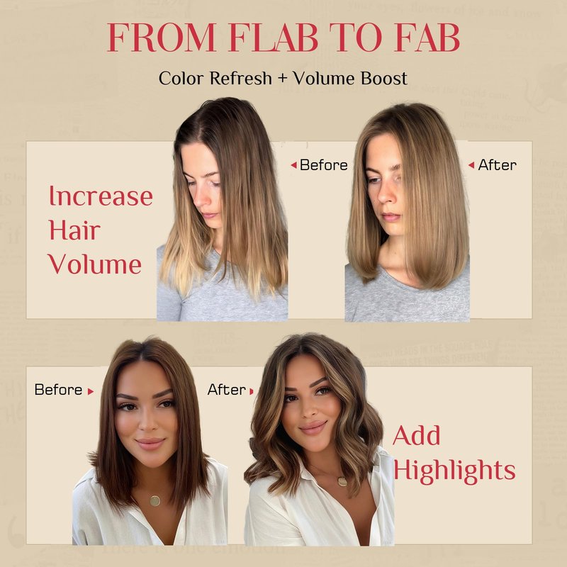 Rich Choices Real Human Hair Clip In Extensions-6 Pcs Single Clip Design-Invisible Clip in Extensions for Thin Short Hair-Hairpieces for Women-10 Inches #12P613 Golden Brown Highlighted Bleach Blonde