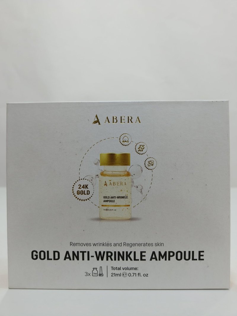 ABERA Gold Anti-Wrinkle Ampoule, Anti-Aging Serum For All Skin Type with Peach Extract and Hyaluronic Acid, Skin Firming & Firming Serum, Hydrating Serum (1 Ampoule)
