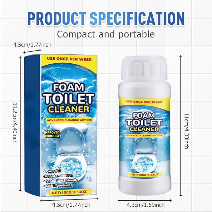 2025 Upgraded Foam Toilet Cleaner, New Powerful Toilet Bowl Cleaner, Advanced Bathroom Cleaner for Home, Powerful Instant Bowl Cleaners for Toilets Squatting Pans (3)