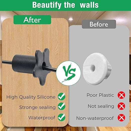 EASYEAH 6pc Starlink Cable Grommet 5/8" Silicone Waterproof Wall Hole Pass Through Split Cable Bushings for TV Wire Ethernet Cord, Starlink Cable Routing Kit Accessories, 27.6mm/1.09" Ht, White