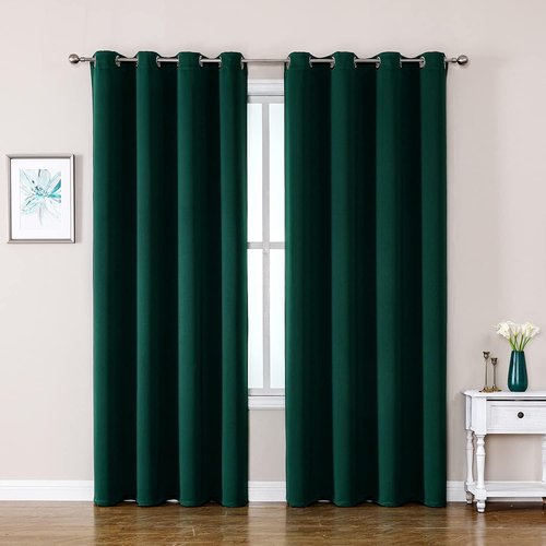 ChrisDowa Blackout Curtains - 90-Inch Thermal Insulated Grommet Panels Set | Forest Green, 2 Panels