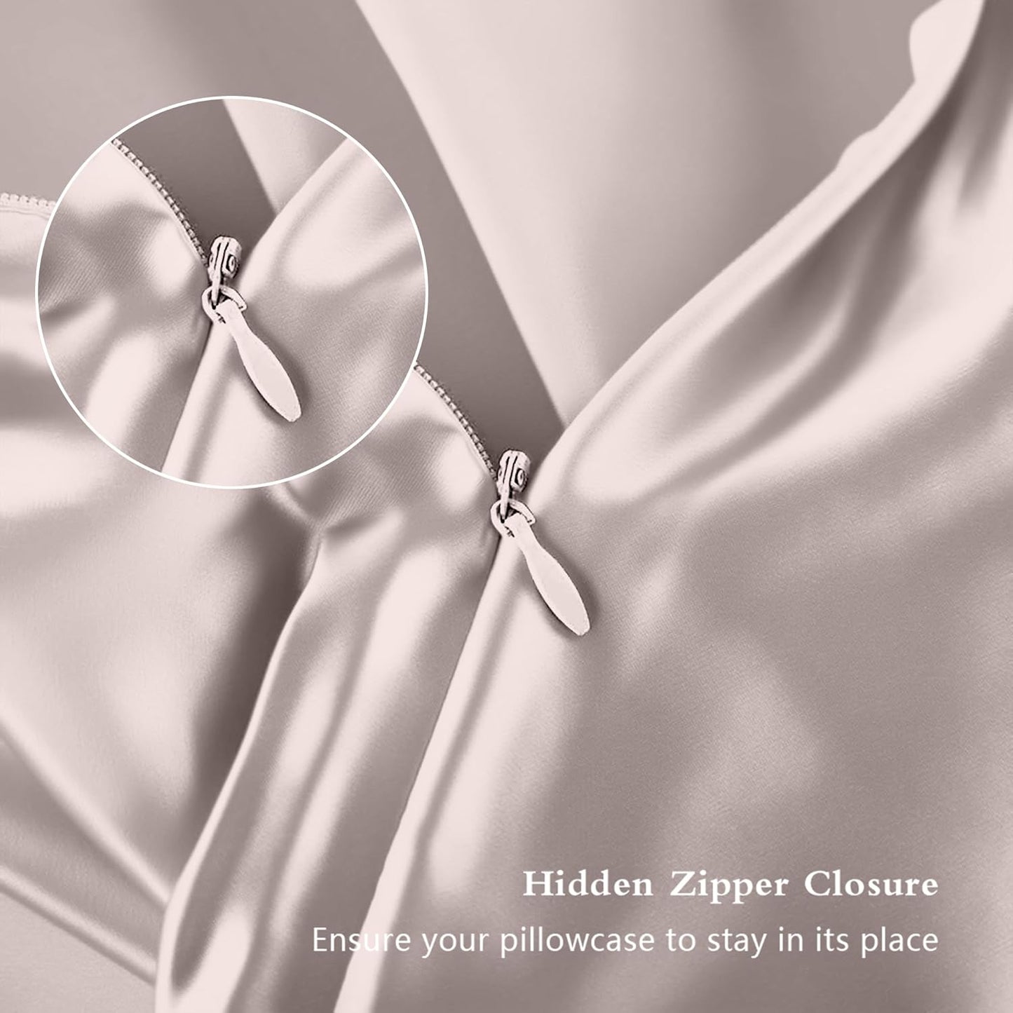 Mulberry Silk Pillowcases - Standard Size | Luxurious Silk for Hair & Skin - Taupe Color with Zipper