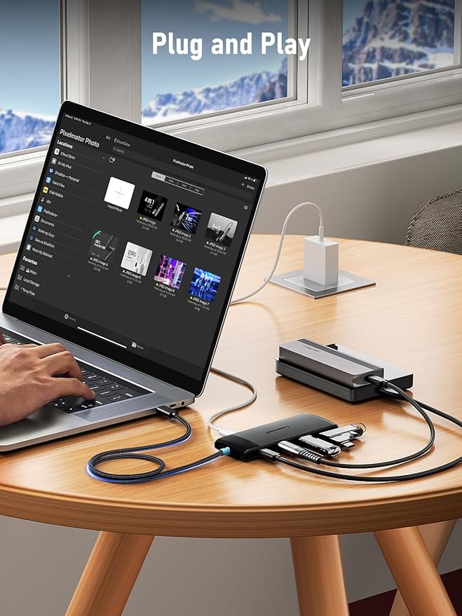 USB C Hub with 10Gbps 2 USB3.2 & 2 USB C 3.2, Charging Port,HDMI to USB C Dongle Multiport Digital AV Converter for MacBook Pro/Air, iPad, Tablets, Switch,