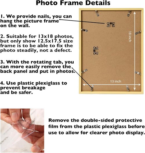 JCJMY 13x18 Picture Frame - Elegant Gold Design for Horizontal & Vertical Wall Display | Perfect for Posters & Photos