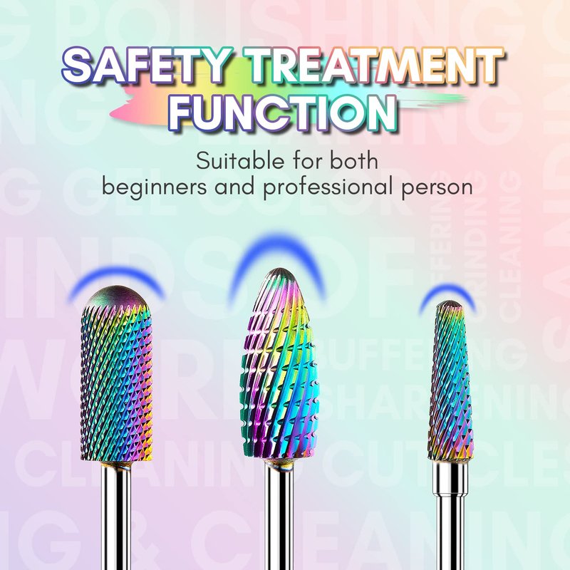 Makartt Nail Drill Bits Set:10Pcs Dimond Tungsten Carbide Nails Bits,3/32 Inch for Acrylic Gel Nails Cuticle Tools,Remove Acrylic Poly Nail Gel Nail Polish B-36,Bit Kit Manicure Pedicure Home Salon