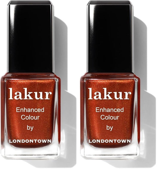 LONDONTOWN Brassy Copper Glossy Nail Polish, Posh Forever lakur, Vegan Chip-Resistant Long-Lasting Nail Lacquer, 0.40 fl oz (Pack of 2)