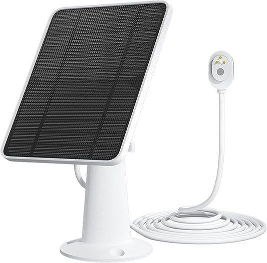 Solar Panel Charger Compatible with Arlo Pro 5S/Pro 4/Pro 3/Pro 3 Floodlight/Ultra/Ultra 2 Camera, 6V 4.5W Solar Panels Charging IP65 Weatherproof w/ 9.8ft Charging Cable Adjustable Wall Mount, 1 Pack