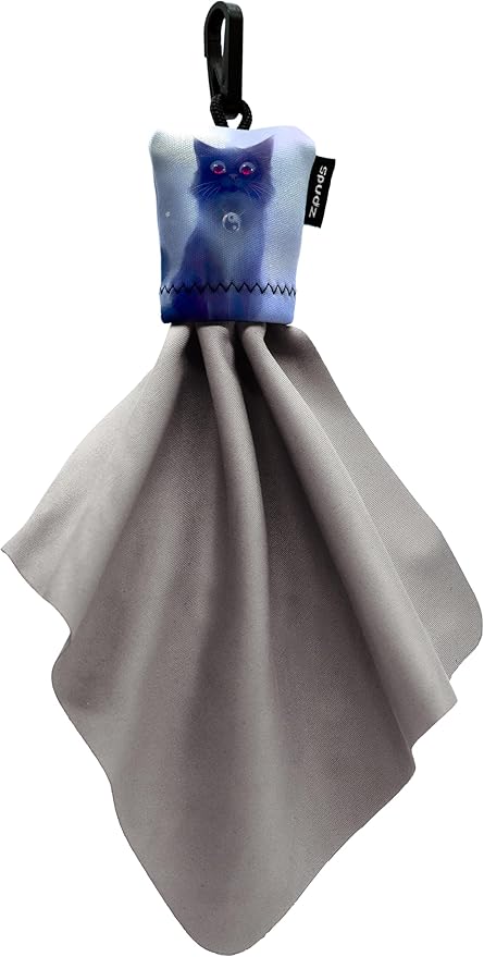 SPUDZ Classic Microfiber Lens Cleaner – Clip-On Pouch, Washable – for Binoculars, Scopes, Glasses, Screens | Classic | Cat, 6 x 6 Inch