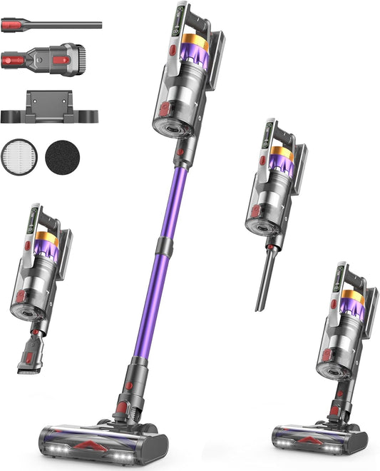 NADALY Cordless Vacuum Cleaner - 600W, 50KPA Suction, 65 Mins Runtime | Lightweight, Anti-Tangle Design for Home & Pet Hair