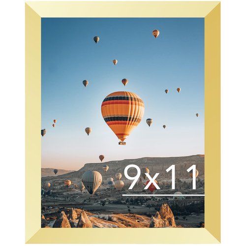 JCJMY 9x11 Picture Frame Gold for Wall Hanging or Tabletop, Wall Mounting Horizontally or Vertically, 9 x 11 Wall Gallery Poster Photo Frame with Durable Shatter Resistant Plexiglass,Gold