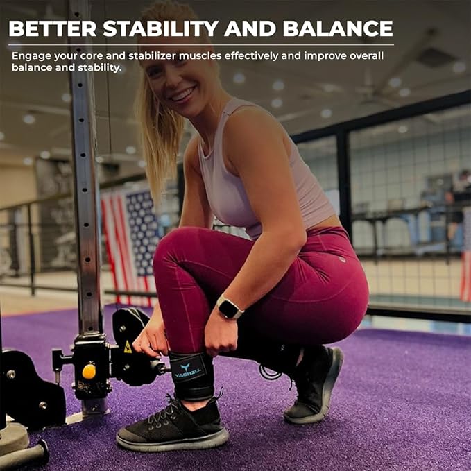 YAGHZU Ankle Straps for Cable Machines Women, Glute Kickback Cable Machine Attachments, Gym Ankle Cuffs, Wrist Cuffs for Workout, Leg Training Accessory, Fitness Gear for Home or Gym