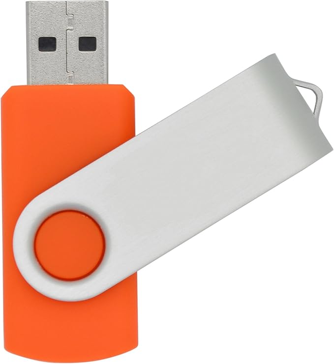 VICFUN 10 Pack 16GB USB Flash Drives USB 2.0 16GB Flash Drive Swivel USB Memory Stick Thumb Drive,Orange