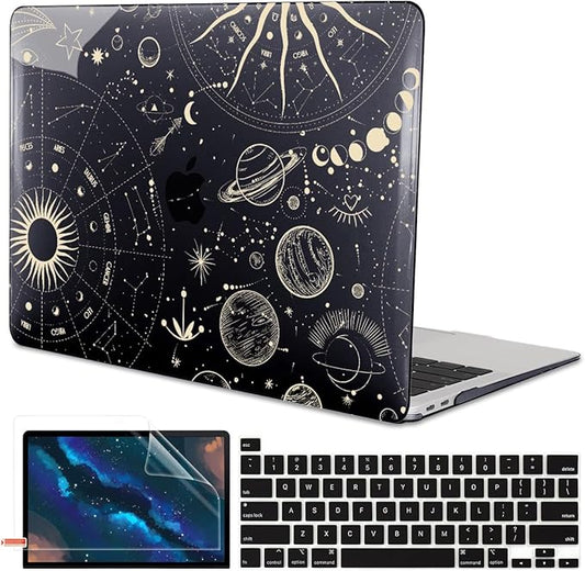 LCMOCICO Compatible with MacBook Pro 13 inch Case 2022 2021-2016 A2338 M2/M1 A2251 A2289 A2159 A1989 A1706 Model, Pattern Plastic Hard Shell Keyboard Cover Screen Film Webcam Cover, Constellation