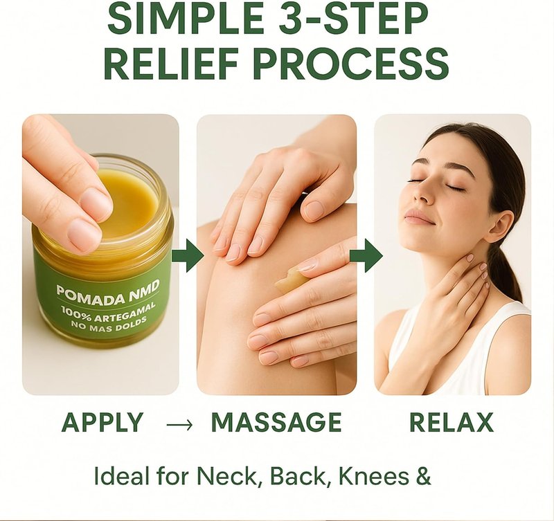 RTQSU Pomada NMD, Pomada NMD Para Dolor Muscular - Natural Herbal Artesanal Joint Cream with Arnica, Olive Oil, Soursop Leaf, Beeswax, Maximum Strength Comfort Ointment for Muscle, Foot (1)
