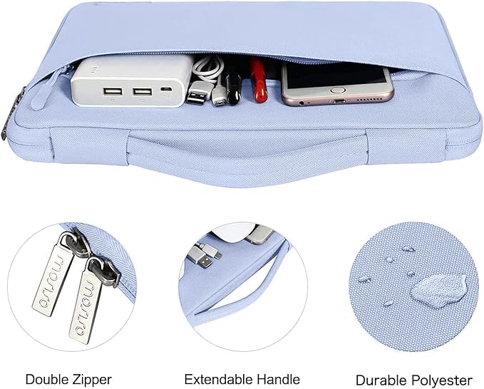 MOSISO Compatible with MacBook Air 13 inch Case M5 2026 M4 2025 M3 M2 2024-2022 A3449 A3240 A3113 A2681,Hard Shell&Sleeve Bag&Keyboard Skin&Webcam Cover&ScreenFilm for MacBook Air 13.6, Pastel Blue