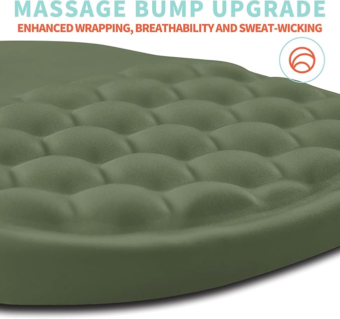 Kuosgm Ergonomic Mouse Pad Wrist Support with Memory Foam Massage Bulge, Carpal Tunnel Pain Relief Mousepad Wrist Rest for Mouse(12x8 inch,Olive Green)
