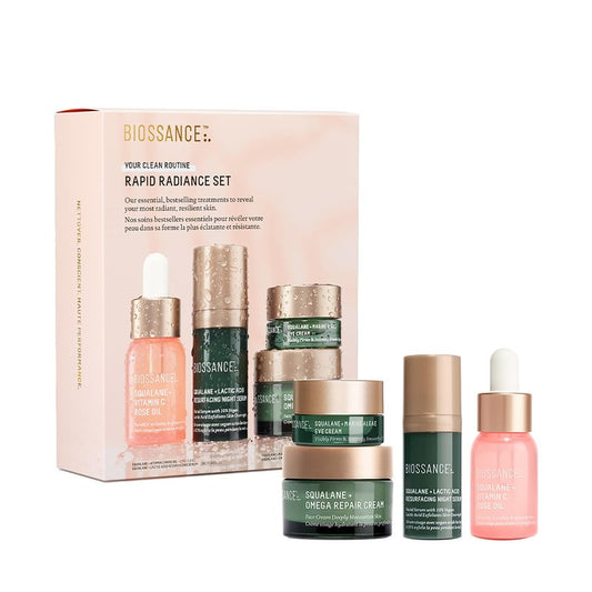 Biossance Rapid Radiance Set, Clean Skincare Gift for Glowing Skin, Valentine’s Day Beauty Gift for Her