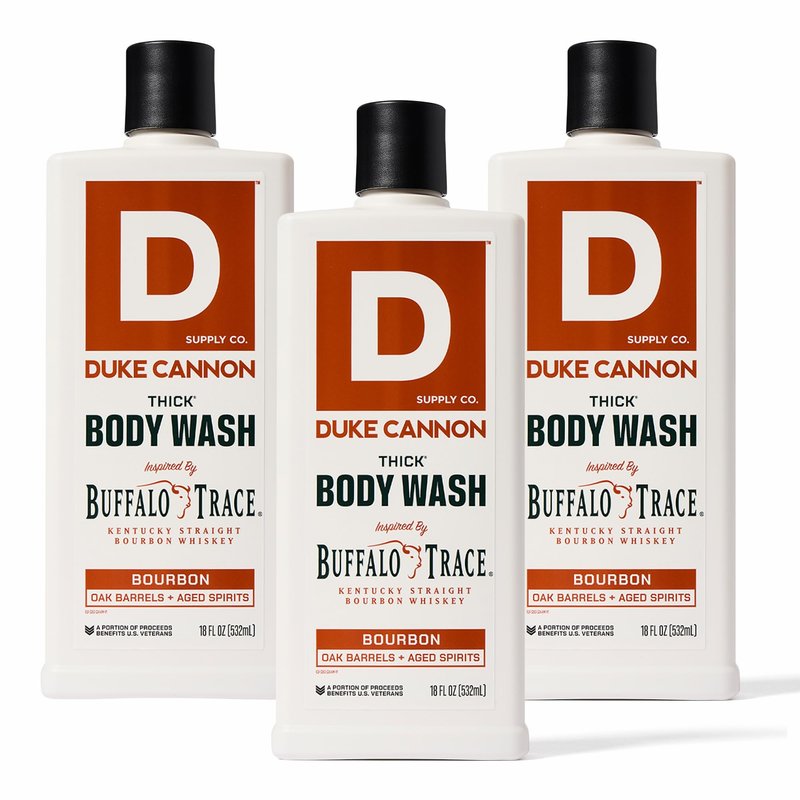 Duke Cannon Bourbon THICK Body Wash â Oak Barrel & Aged Spirits Scent, Mineral-Enriched, Sulfate-Free, 18oz â 3X Thicker for a Powerful Clean (3 Pack)