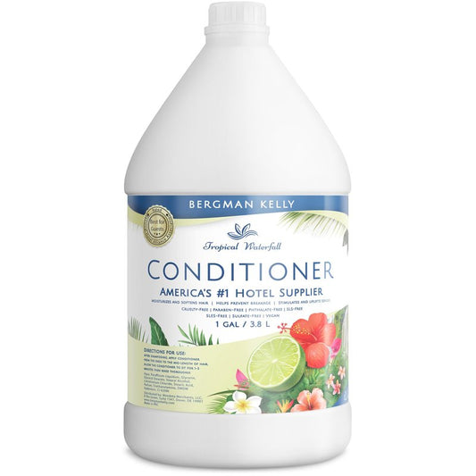BERGMAN KELLY Conditioner Refill (128 fl oz, Tropical Waterfall Scent), Delight Your Guests with Invigorating and Refreshing Gallon Size Conditioner, Hotel Amenities in Bulk