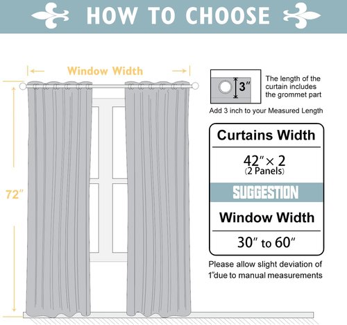ChrisDowa Blackout Curtains - 72-Inch Thermal Insulated Grommet Panels Set for Bedroom & Living Room (Beige, 2 Panels)