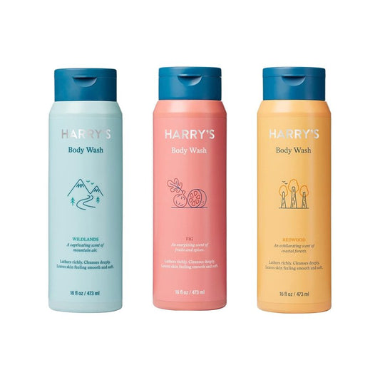 Harry's Men's Body Wash Shower Gel - Variety Pack with Fig, Wildlands & Redwood | 3 Bottles