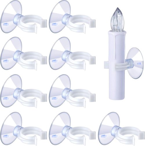 Boao Candle Suction Cups - 50-Piece Set for Christmas Window Decoration | Durable Plastic Holders