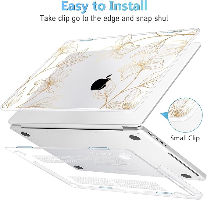 Mektron Case for 2026 M5 MacBook Pro 16 inch A3429 A3428 M4 A3403 A3186 M3 A2991 M2 A2780 M1 A2485 (2021-2025) Pro/Max with Liquid Retina XDR, Hard Shell Plastic Laptop Cover, Flower S718